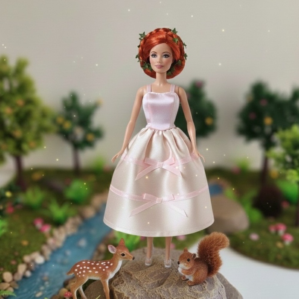 Barbie Doll Pink Satin Gown‎ 4 colors to choose from, Collectible